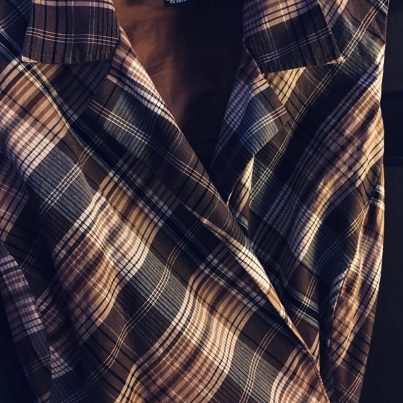 Contemporary plaid wrap dress - Picture 3 of 3